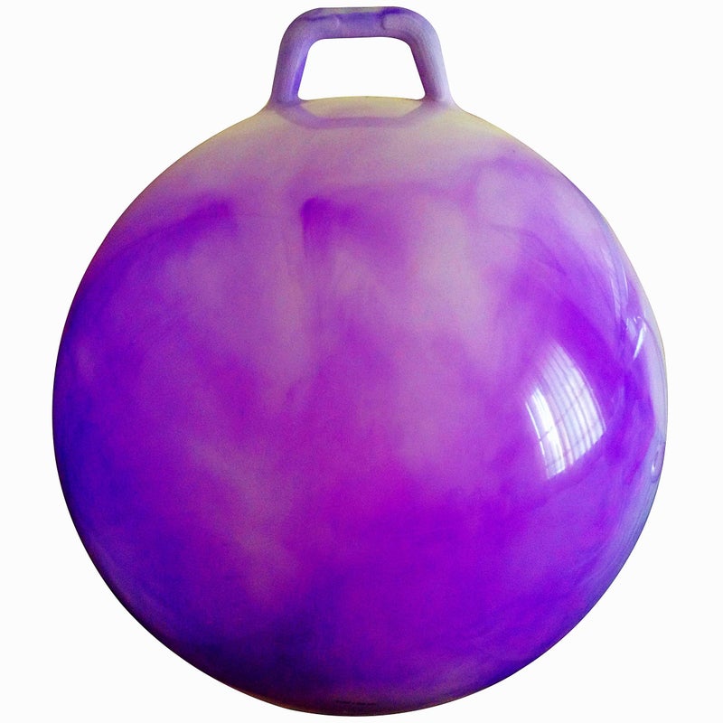 AppleRound Hippity Hoppity Hopball with Pump, Sit-on Bouncy Exercise Ball with Handle, 22 inch / 55 cm for Kids & Teens Ages 10-13, Cloud Colors (Purple) - Image 1